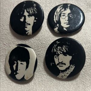 Vintage Black and White Band Pins. WA511